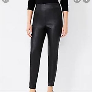 Ann Taylor faux leather pants with side zip